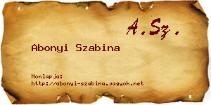 Abonyi Szabina névjegykártya