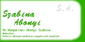 szabina abonyi business card